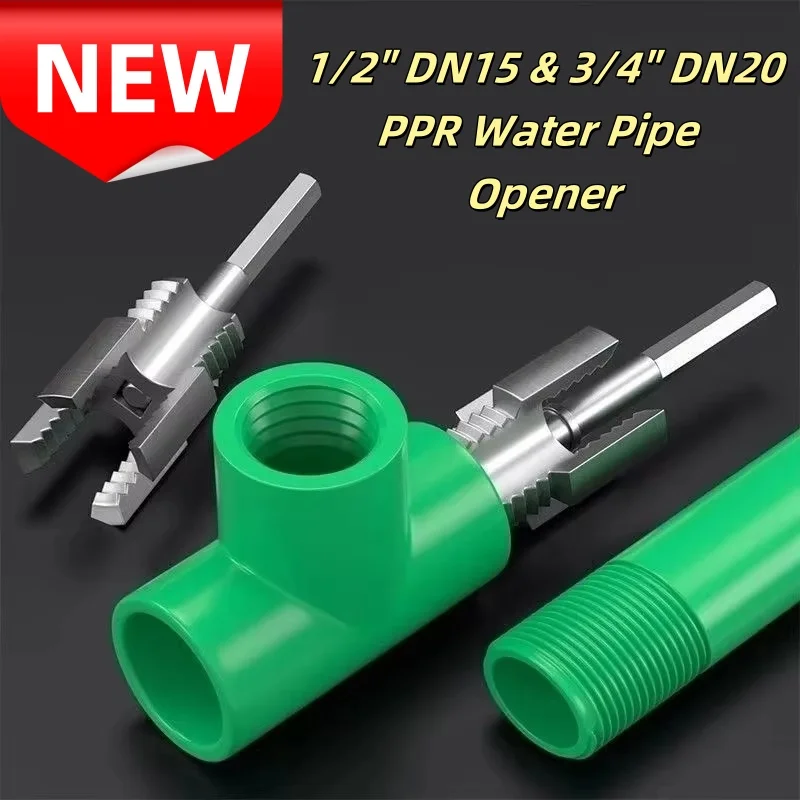 Universal Integrated Water Pipe Wire Opening Tool 1/2" & 3/4" PPR Water Pipe Opener Multi-size Pipeline Thread Opener 4/6 Point