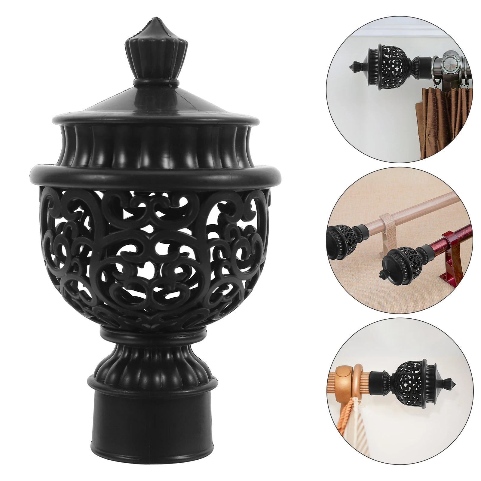 12 Pcs Curtain Rod End Pole Caps Ornaments Black Replacement Finials Head Decorate
12 Pcs Curtain Rod End Pole Caps Ornaments Black Replacement Finials Head Decorate