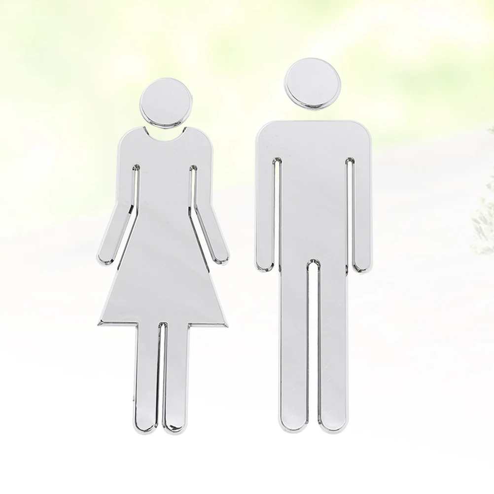 2pcs 1 Pair 12Cm 3D Reflective Abs Bathroom Sign Wall Sticker Waterproof Toilet Decal Restroom Decor Hotel Office Home Silver
2pcs 1 Pair 12Cm 3D Reflective Abs Bathroom Sign Wall Sticker Waterproof Toilet Decal Restroom Decor Hotel Office Home Silver