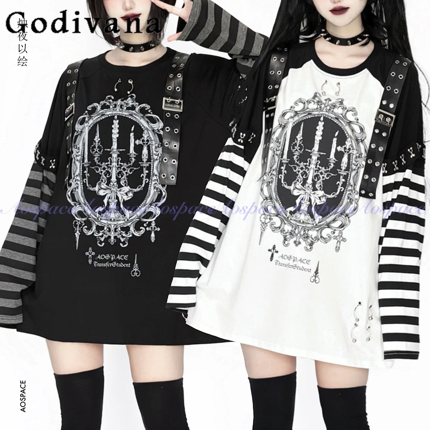 Футболка оверсайз в готическом стиле с длинным рукавом и полосками, весна 2026, с милым крутым принтом, для девочек, в стиле Харадзюку, эстетичная одежда
Футболка оверсайз в готическом стиле с длинным рукавом и полосками, весна 2026, с милым крутым принтом, для девочек, в стиле Харадзюку, эстетичная одежда