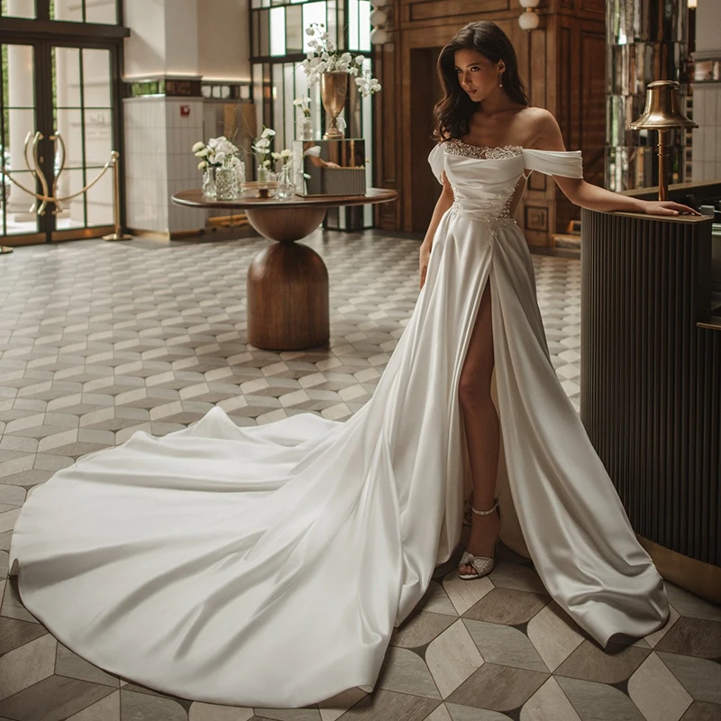 Eightree Women A-Line Wedding Dresses White Off The Shoulder Side Slit Lace Bridal Dress Long Wedding Ball Prom Gowns Customized
Eightree Women A-Line Wedding Dresses White Off The Shoulder Side Slit Lace Bridal Dress Long Wedding Ball Prom Gowns Customized
