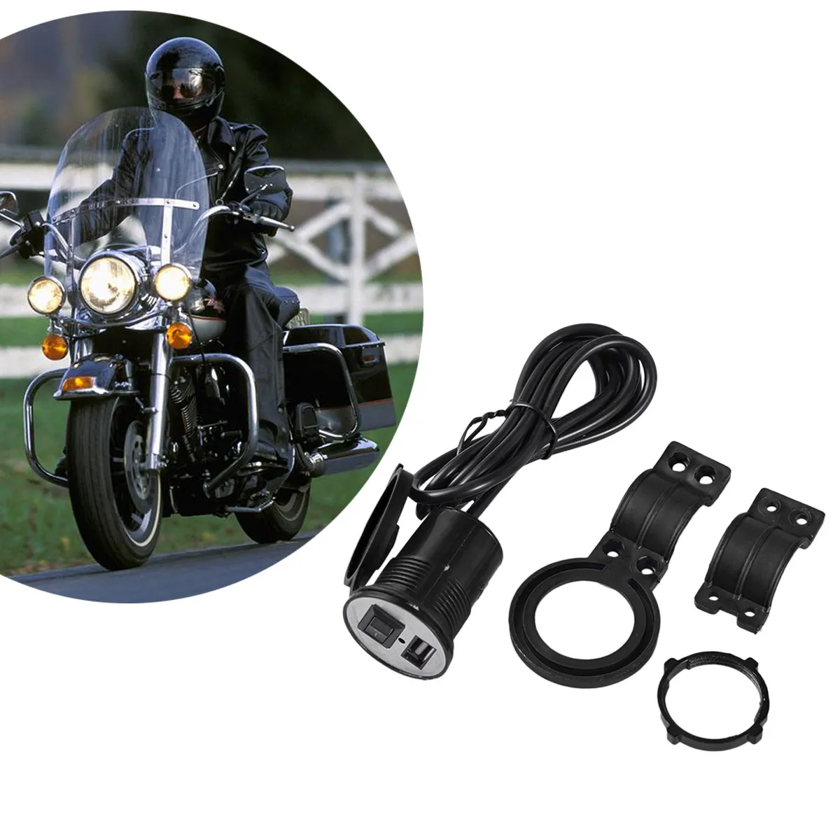 12V 24V Motorcycle USB Charger Waterproof Heavy Duty Dual Port Fast Charging for Smartphones Dashcam Compatible with Car
12V 24V Motorcycle USB Charger Waterproof Heavy Duty Dual Port Fast Charging for Smartphones Dashcam Compatible with Car