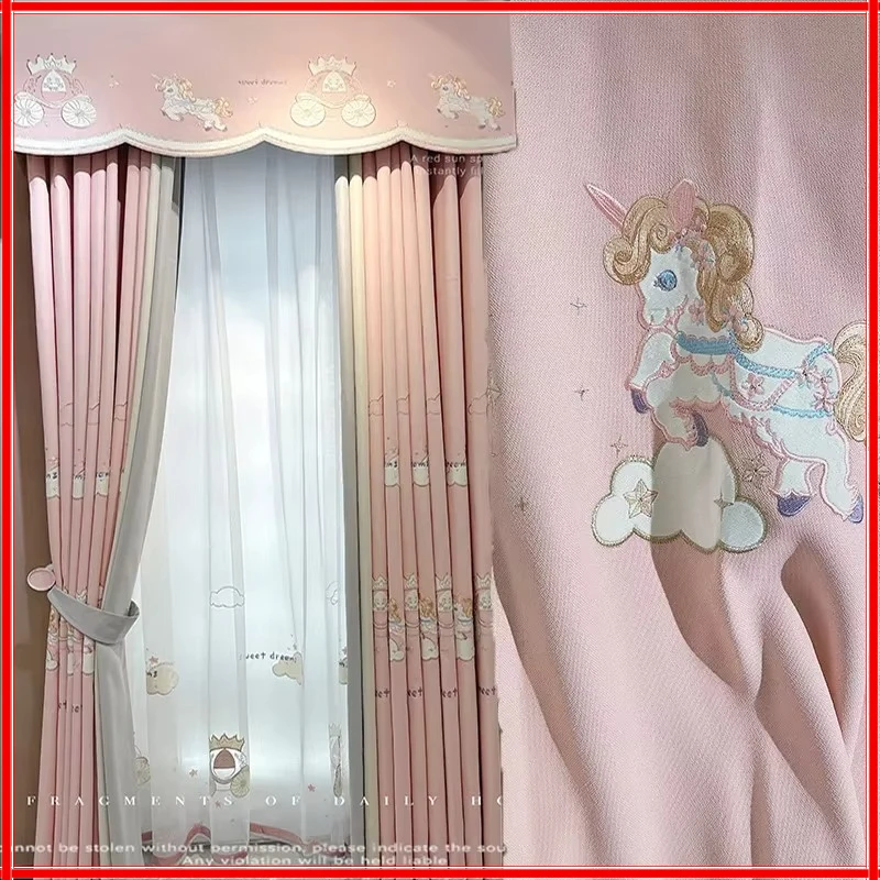 Kids-children Cartoon Children's Room Embroidery Pink Curtains for Living Room Bedroom Dining Pink Blackout Tulle Valance Cute
Kids-children Cartoon Children's Room Embroidery Pink Curtains for Living Room Bedroom Dining Pink Blackout Tulle Valance Cute