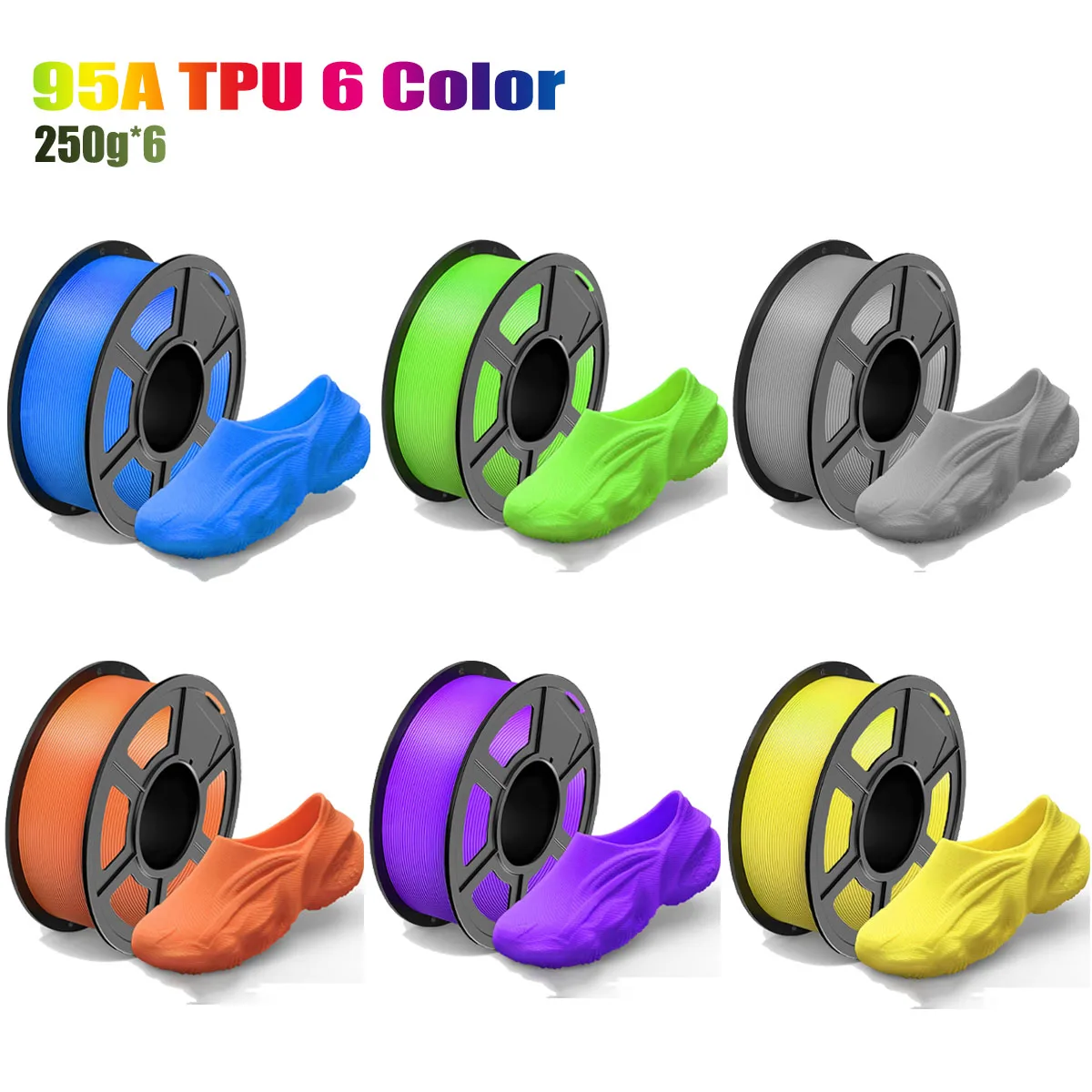 TPU Filament 1.75mm , 95A Soft 3D Printer Filament, 200g/250g/500g/1000g Optional Spool, Fit Most FDM Printer
TPU Filament 1.75mm , 95A Soft 3D Printer Filament, 200g/250g/500g/1000g Optional Spool, Fit Most FDM Printer