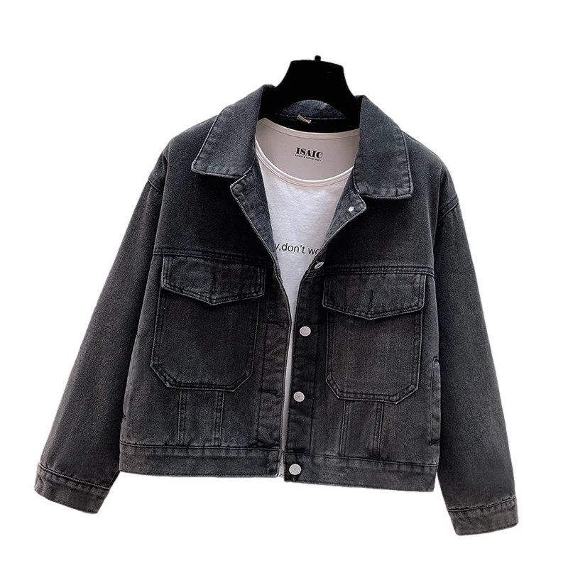 Vintage Black Denim Jacket Coat Women Spring Autumn Korean Loose Short Student Cowboy Outerwear Big Pocket Jeans Jackets Female
Vintage Black Denim Jacket Coat Women Spring Autumn Korean Loose Short Student Cowboy Outerwear Big Pocket Jeans Jackets Female