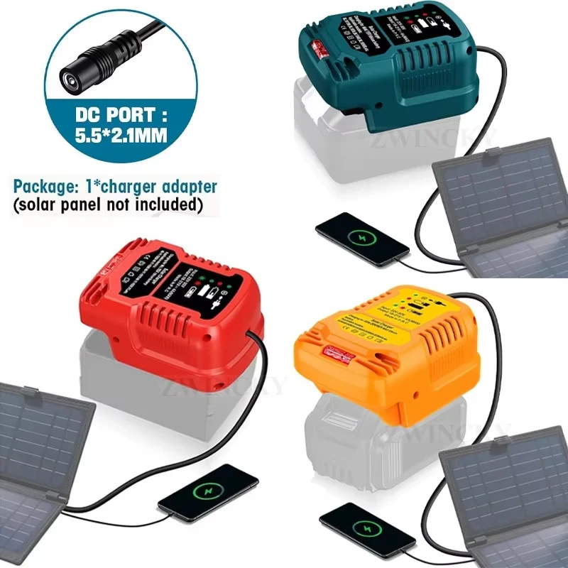 Solar Charger for Milwaukee Makita Dewalt,18V Battery Power Tool Battery Portable Chargering in Trip and Outdoor(No solar pane
Solar Charger for Milwaukee Makita Dewalt,18V Battery Power Tool Battery Portable Chargering in Trip and Outdoor(No solar pane