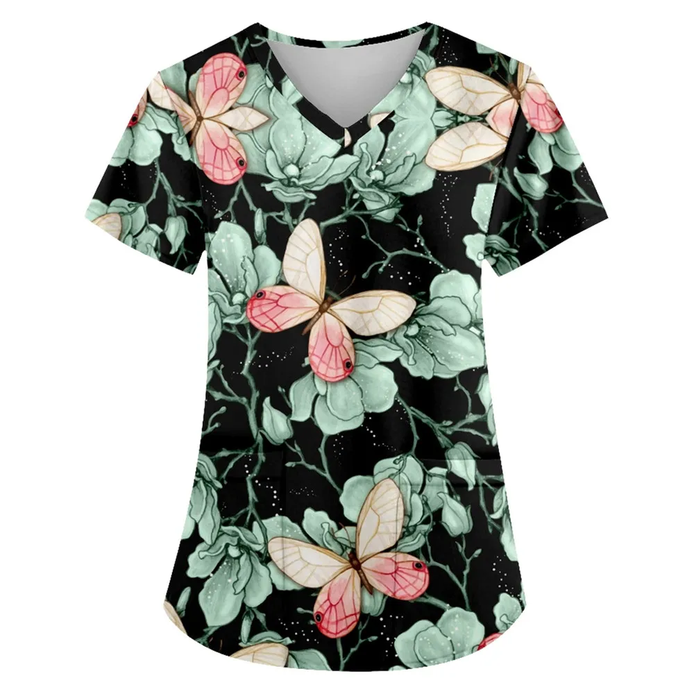 Женская футболка, топы, рабочая форма, принт бабочки, v-образный вырез с карманом, медицинская униформа, женская одежда с короткими рукавами для кормящих мам
Женская футболка, топы, рабочая форма, принт бабочки, v-образный вырез с карманом, медицинская униформа, женская одежда с короткими рукавами для кормящих мам