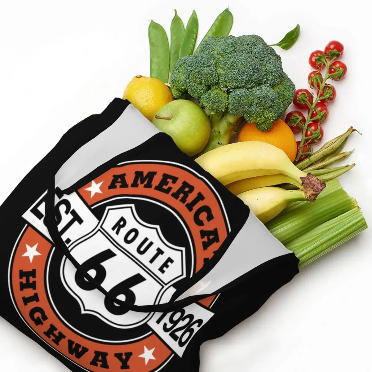 Route 66 Groceries Tote Shopping Bag Women Cute America's Highway Biker Canvas Shopper Shoulder Bags Big Capacity Handbag
Route 66 Groceries Tote Shopping Bag Women Cute America's Highway Biker Canvas Shopper Shoulder Bags Big Capacity Handbag