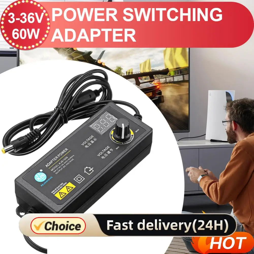 1-5PCS 3-36V 60W Power Adapter Adjustable Voltage Adapter LED Display Switching Power Supply EU Plug for LED Light Strip Motor
1-5PCS 3-36V 60W Power Adapter Adjustable Voltage Adapter LED Display Switching Power Supply EU Plug for LED Light Strip Motor