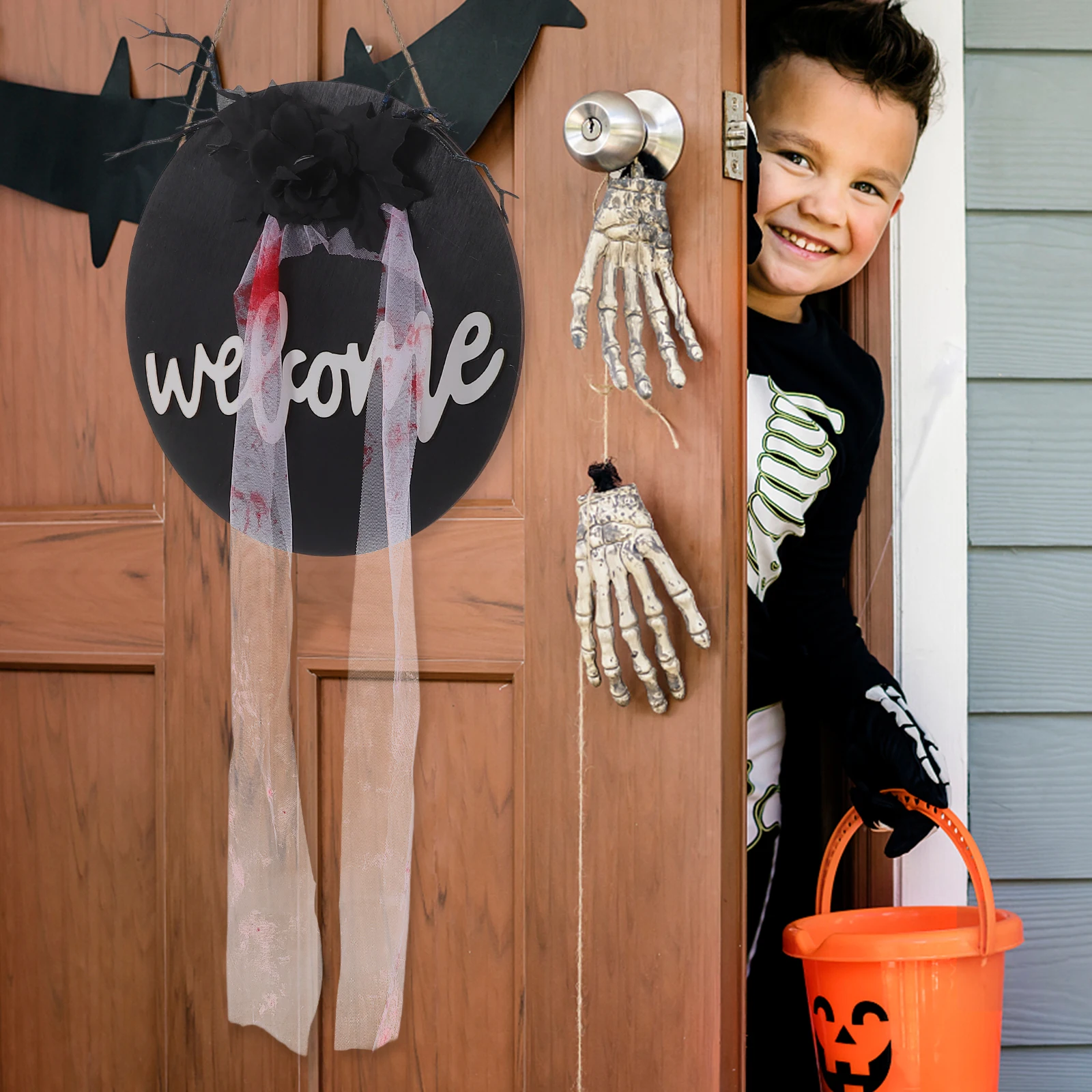 Wooden Halloween Door Sign Welcome Hanging Decor for Front Door Home Party Decorative Haunted House Sign Wall Tree Mall Office
Wooden Halloween Door Sign Welcome Hanging Decor for Front Door Home Party Decorative Haunted House Sign Wall Tree Mall Office