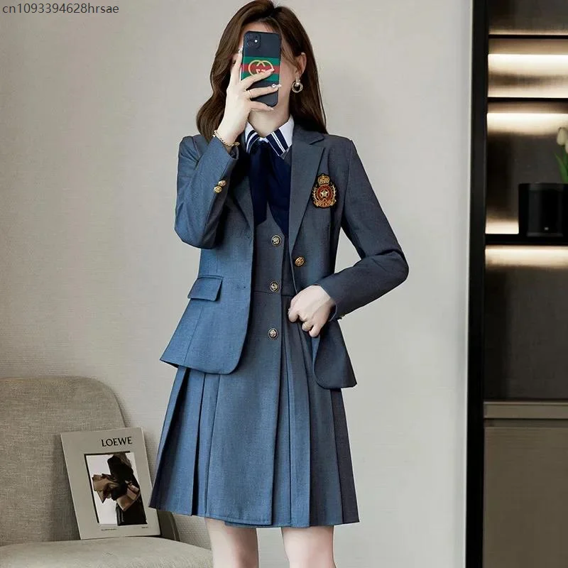 Autumn/Winter Suit JK Uniform Kindergarten Teach Professional Women's Preppy Style Long Sleeve Western-style Clothing Vest Dress
Autumn/Winter Suit JK Uniform Kindergarten Teach Professional Women's Preppy Style Long Sleeve Western-style Clothing Vest Dress
