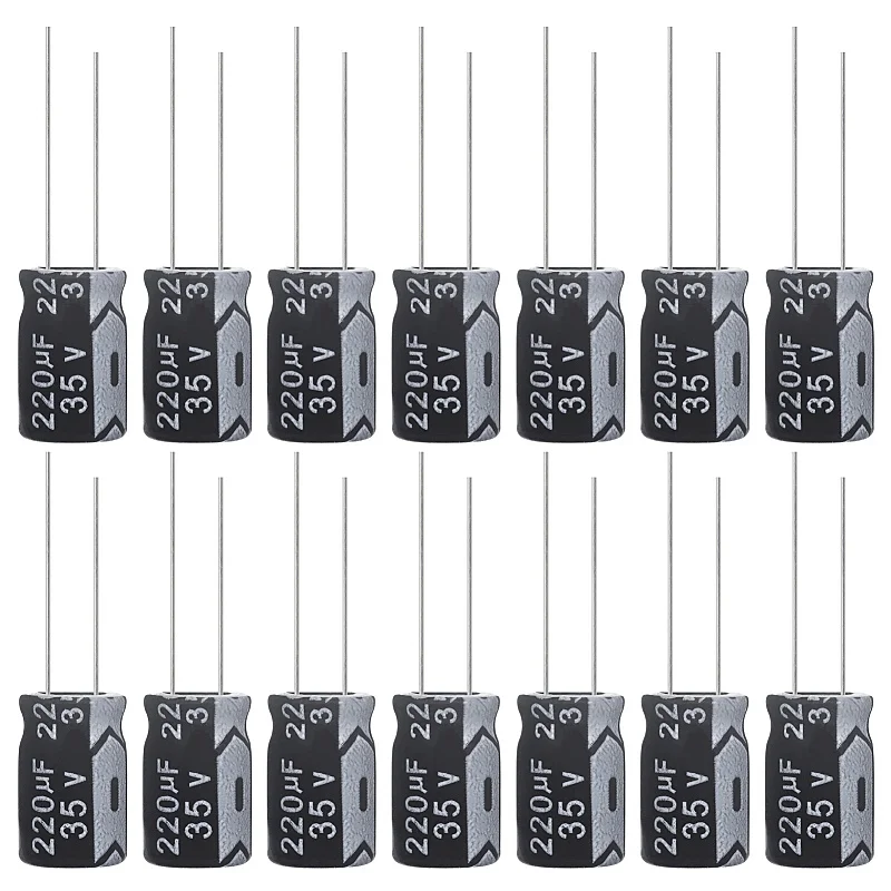 220uF 35V 8x12mm Electrolytic Capacitor 220 UF MFD 35 Volt 0.32x0.47in Aluminum Capacitors (Pack of 15)
220uF 35V 8x12mm Electrolytic Capacitor 220 UF MFD 35 Volt 0.32x0.47in Aluminum Capacitors (Pack of 15)