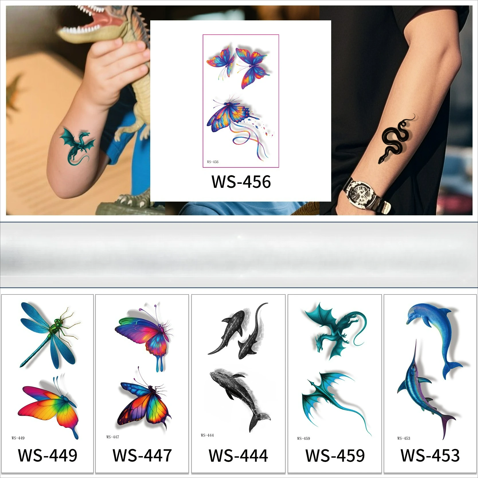 New animal butterfly Temporary Tattoos,Tattoo Stickers,Waterproof Long-Lasting,Fake Tattoo for men and women
New animal butterfly Temporary Tattoos,Tattoo Stickers,Waterproof Long-Lasting,Fake Tattoo for men and women