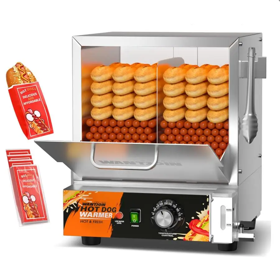Hot Dog Steamer Machine - 28.8 QT Commercial Electric Hotdogs Buns Warmer Stainless Steel Tempered Glass Steamer Machine
Hot Dog Steamer Machine - 28.8 QT Commercial Electric Hotdogs Buns Warmer Stainless Steel Tempered Glass Steamer Machine