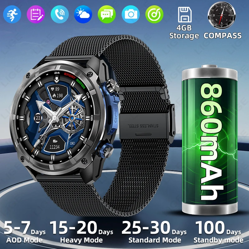Offline Maps GPS SmartWatch 4GB Memory Video Player Military Sports Smart Bracelet Men 50m Swimming Waterproof 860mAh Outdoors
Offline Maps GPS SmartWatch 4GB Memory Video Player Military Sports Smart Bracelet Men 50m Swimming Waterproof 860mAh Outdoors