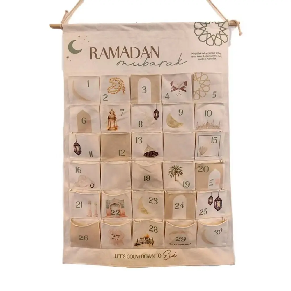 Canvas Ramadan Advent Calendar Eid Celebration Decorative Ornament Eid al-Fitr Ornament Islamic Decor 30 Day Countdown Calendar
Canvas Ramadan Advent Calendar Eid Celebration Decorative Ornament Eid al-Fitr Ornament Islamic Decor 30 Day Countdown Calendar