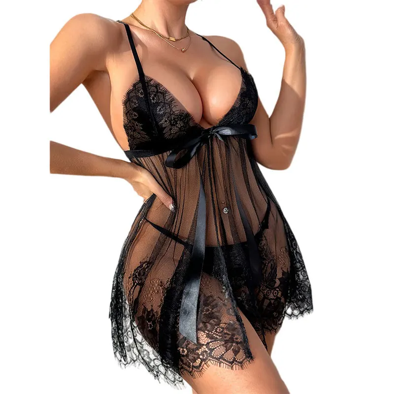 Premium Sensual Halter Nightgown Light Luxury Lace Splicing Women's Nightwear Sets Fashion Tulle See-Through Seductive Dresses
Premium Sensual Halter Nightgown Light Luxury Lace Splicing Women's Nightwear Sets Fashion Tulle See-Through Seductive Dresses