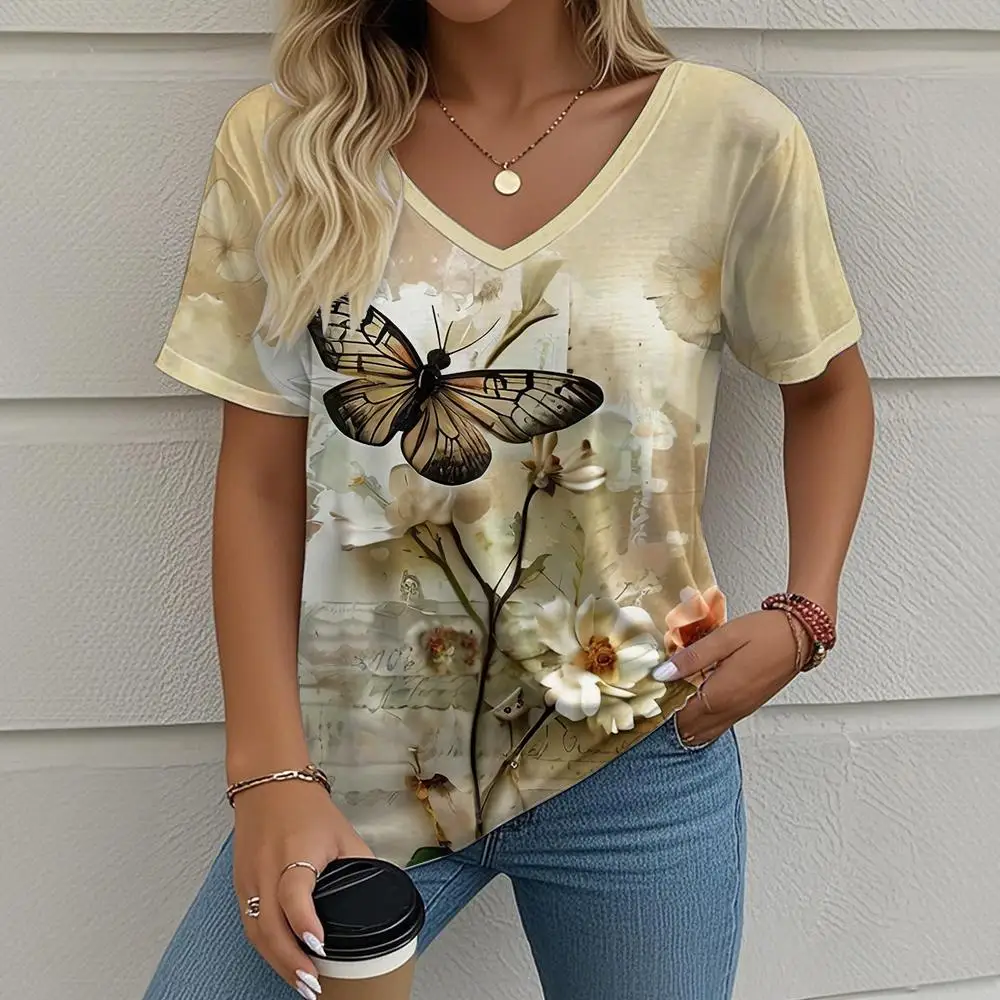 Fashion Flower Floral 3D Print T-Shirts Women's Streetwear V-Neck T Shirt Tee Tops Oversized Harajuku Oversized Female Clothing
Fashion Flower Floral 3D Print T-Shirts Women's Streetwear V-Neck T Shirt Tee Tops Oversized Harajuku Oversized Female Clothing