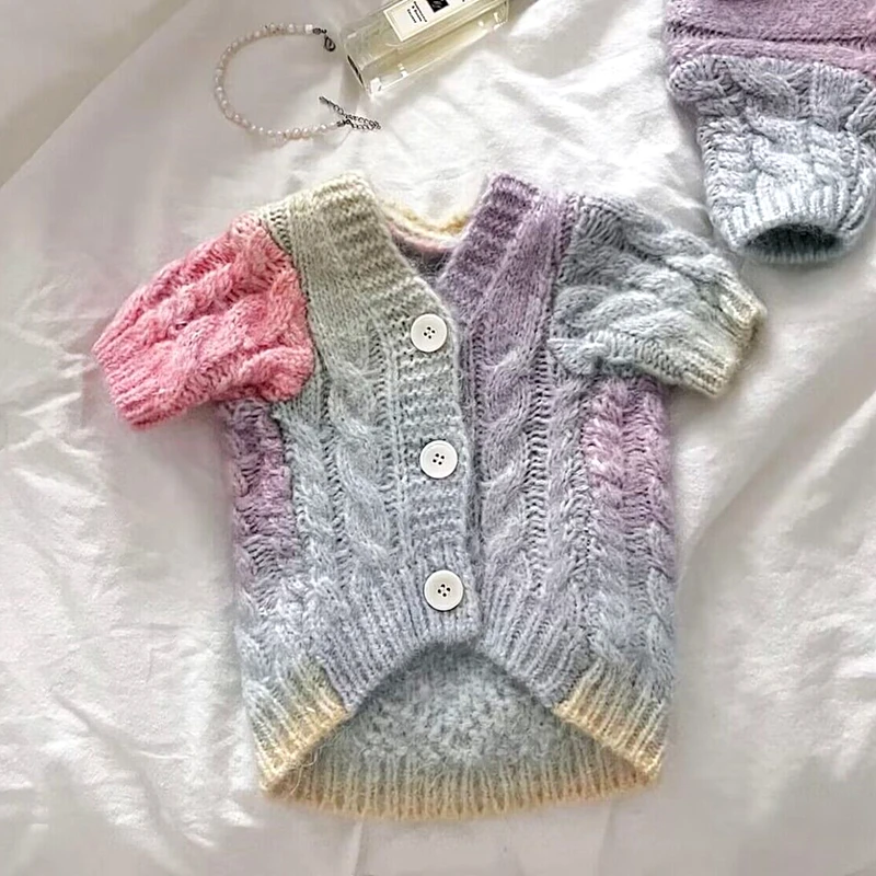 Gradient Candy Dog Sweater Autumn and Winter Princess Style Teddy Clothing Pet Warm and Comfortable Cardigan Puppy Clothes
Gradient Candy Dog Sweater Autumn and Winter Princess Style Teddy Clothing Pet Warm and Comfortable Cardigan Puppy Clothes