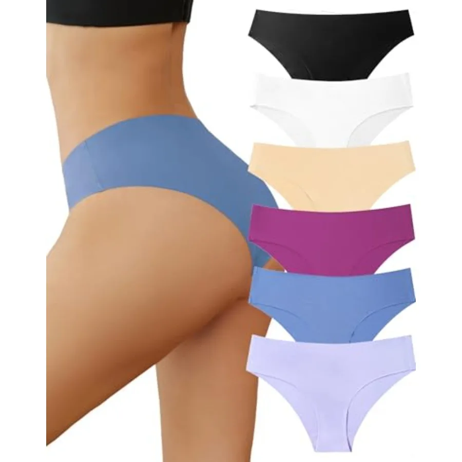 Seamless Underwear for Women No Show Panties for Ladies Bikini Hipster Low Rise Briefs Invisible Cheeky 6 Pack
Seamless Underwear for Women No Show Panties for Ladies Bikini Hipster Low Rise Briefs Invisible Cheeky 6 Pack