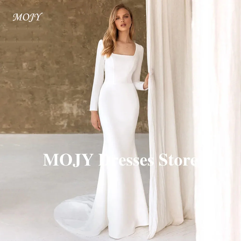 Mojy Customized Square Neck Mermaid Long Sleeves Wedding Dress Full Covered Back vestidos de novia White Elegant Bridal Dresses
Mojy Customized Square Neck Mermaid Long Sleeves Wedding Dress Full Covered Back vestidos de novia White Elegant Bridal Dresses