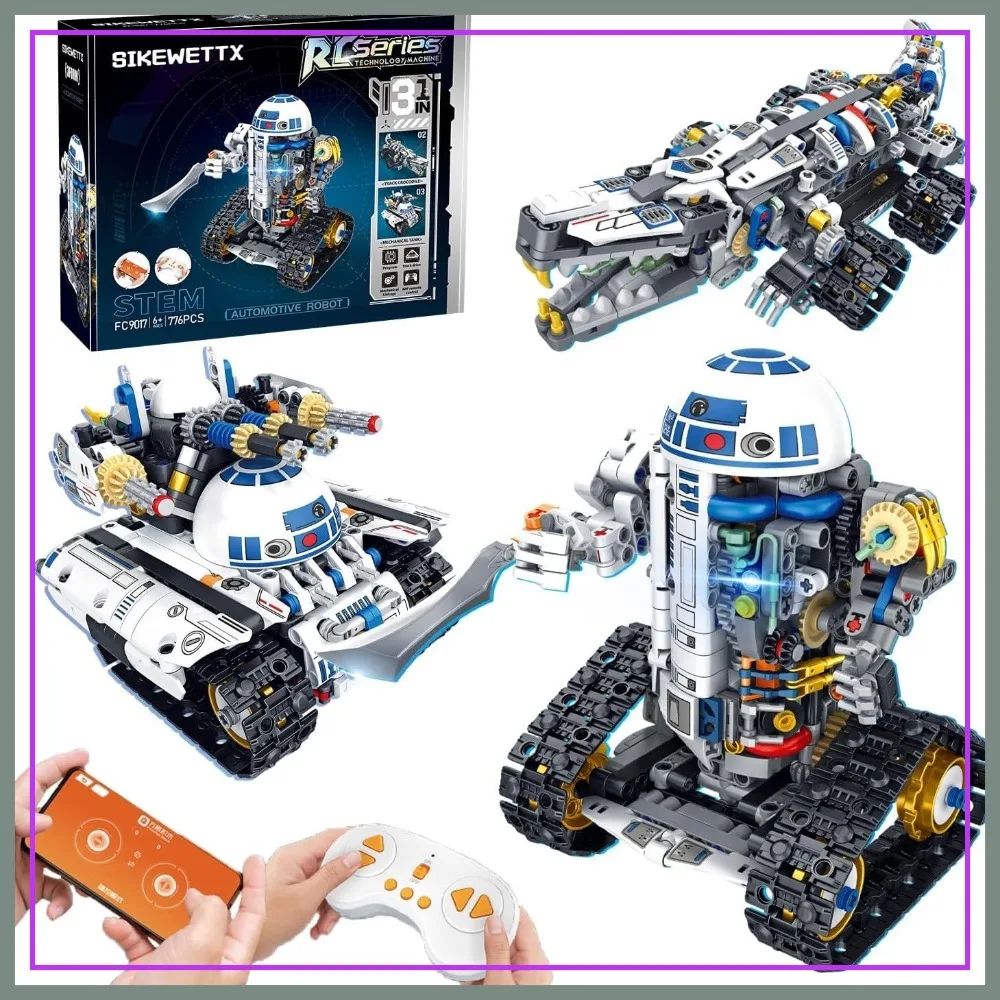 3 in 1 STEM Robotics Building Kit, 776 PCS APP/Remote Control Robot Space Wars Toy Blocks, Compatible with Lego, Birthday Gifts for Ages 8-14+
3 in 1 STEM Robotics Building Kit, 776 PCS APP/Remote Control Robot Space Wars Toy Blocks, Compatible with Lego, Birthday Gifts for Ages 8-14+