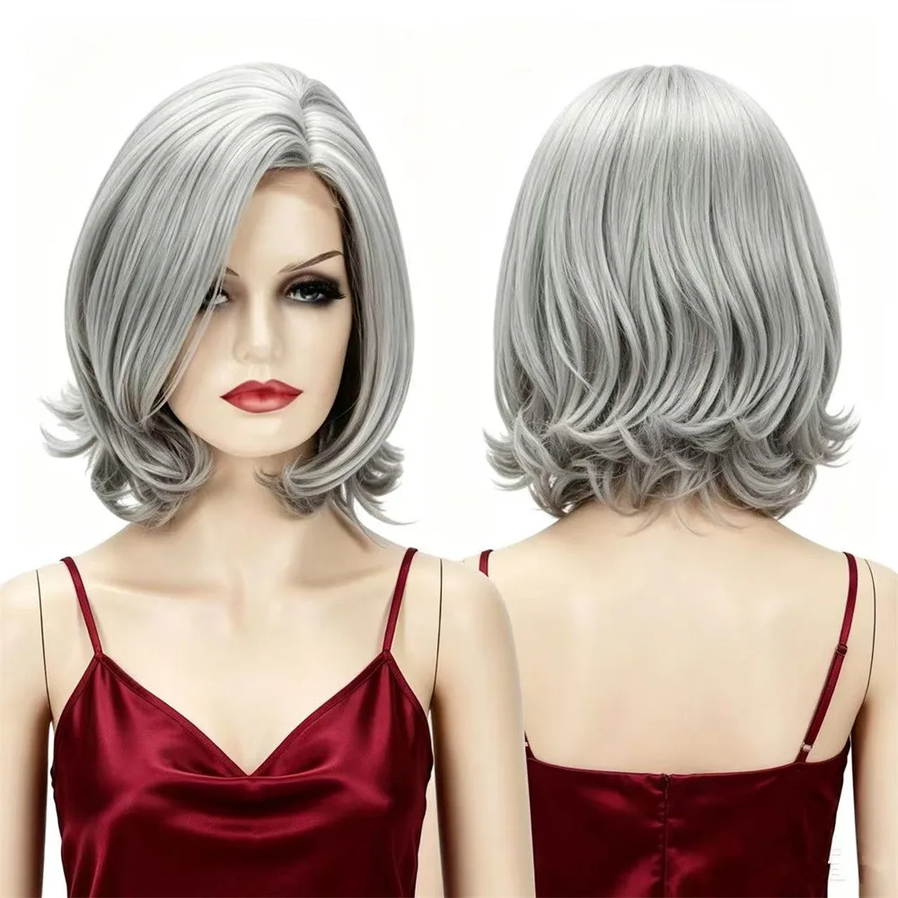 Women's Silver Gray Short Wavy Bob Wig Heat Resistant Synthetic Fiber Small Lace Front & No Lace Front Daily Cosplay Option
Women's Silver Gray Short Wavy Bob Wig Heat Resistant Synthetic Fiber Small Lace Front & No Lace Front Daily Cosplay Option