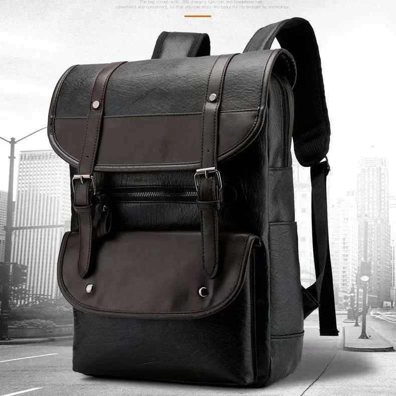 UltraKey New Fashion men's PU leather travel large capacity shoulder bag backpack
UltraKey New Fashion men's PU leather travel large capacity shoulder bag backpack