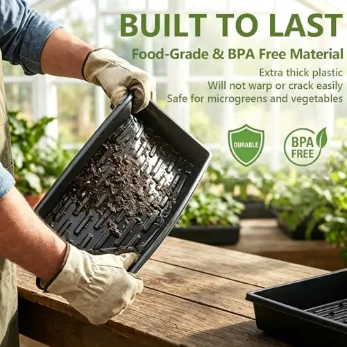 10pcs Stackable No-Drain Seedling Trays With 3 Mini Gardening Tools For Indoor Microgreens And Vegetables
10pcs Stackable No-Drain Seedling Trays With 3 Mini Gardening Tools For Indoor Microgreens And Vegetables