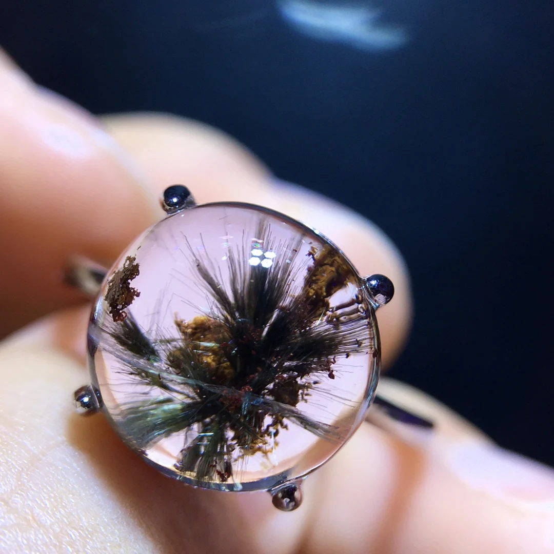 Natural Brookite Platinum Rutilated Quartz Ring Round 11.6/11.8mm 925 Silver Woman Men Water Drop Lucky AAAAA
Natural Brookite Platinum Rutilated Quartz Ring Round 11.6/11.8mm 925 Silver Woman Men Water Drop Lucky AAAAA