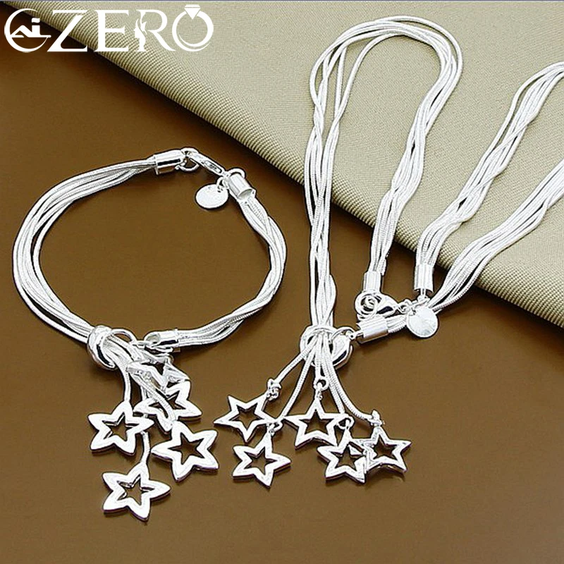 ALIZERO 925 Стерлинговое Серебро, звезда, змея, цепочка, ожерелье, браслет, набор для женщин, свадебные помолвки, Модные женские ювелирные изделия, подарки
ALIZERO 925 Стерлинговое Серебро, звезда, змея, цепочка, ожерелье, браслет, набор для женщин, свадебные помолвки, Модные женские ювелирные изделия, подарки