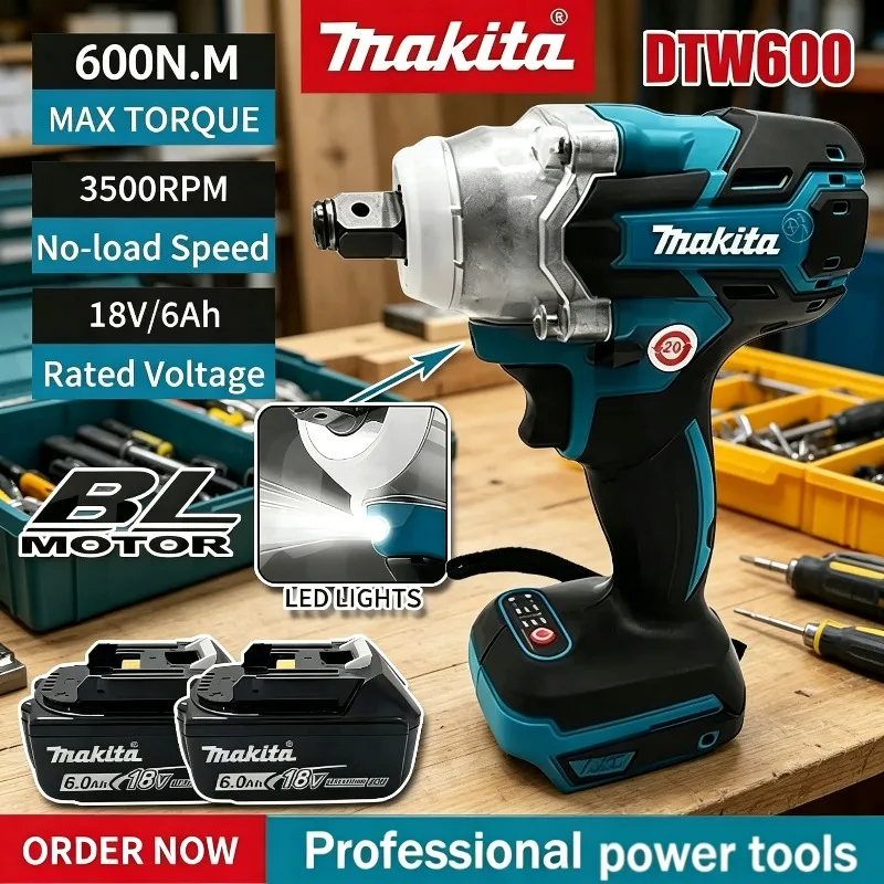Makita DTW600 280N.m Cordless Impact Wrench High Torque Brushless Electric Wrench Rechargeable Auto Repair 18V Power Tools
Makita DTW600 280N.m Cordless Impact Wrench High Torque Brushless Electric Wrench Rechargeable Auto Repair 18V Power Tools