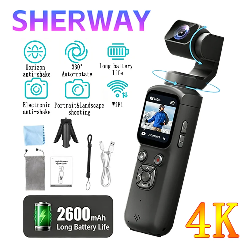 4K Pocket Action Camera 330° Auto-rotate Len Sport Camera Touchscreen Zoom Cam Face Tracking Portable Vlog Video Recorder Moto
4K Pocket Action Camera 330° Auto-rotate Len Sport Camera Touchscreen Zoom Cam Face Tracking Portable Vlog Video Recorder Moto
