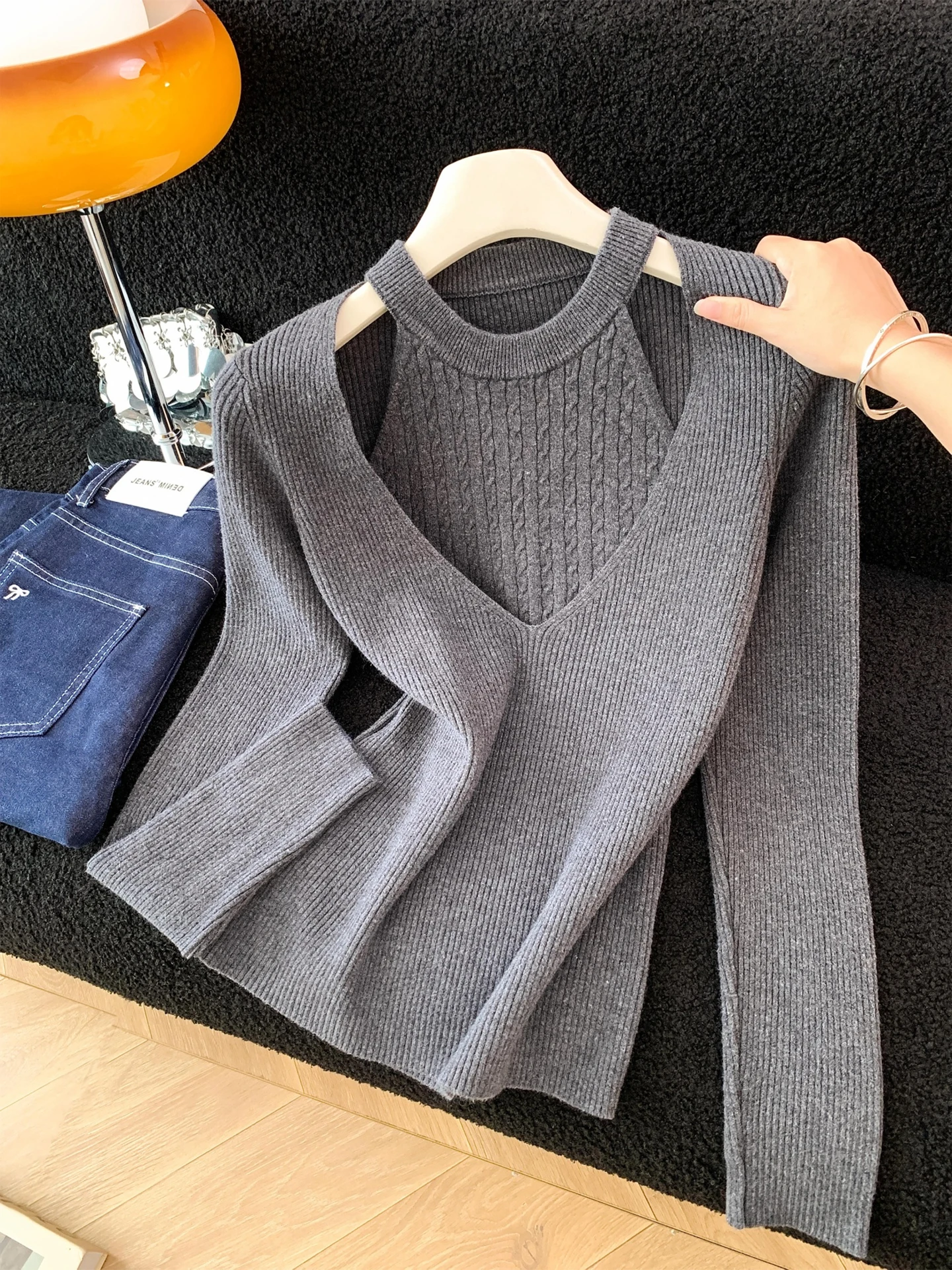 Женский вязаный топ Slim Fit Base Layer irt Ne Hanging Fake Two-Piece Sle Commute Sle Корейская серия Мягкая ткань Длинный ...
Женский вязаный топ Slim Fit Base Layer irt Ne Hanging Fake Two-Piece Sle Commute Sle Корейская серия Мягкая ткань Длинный ...