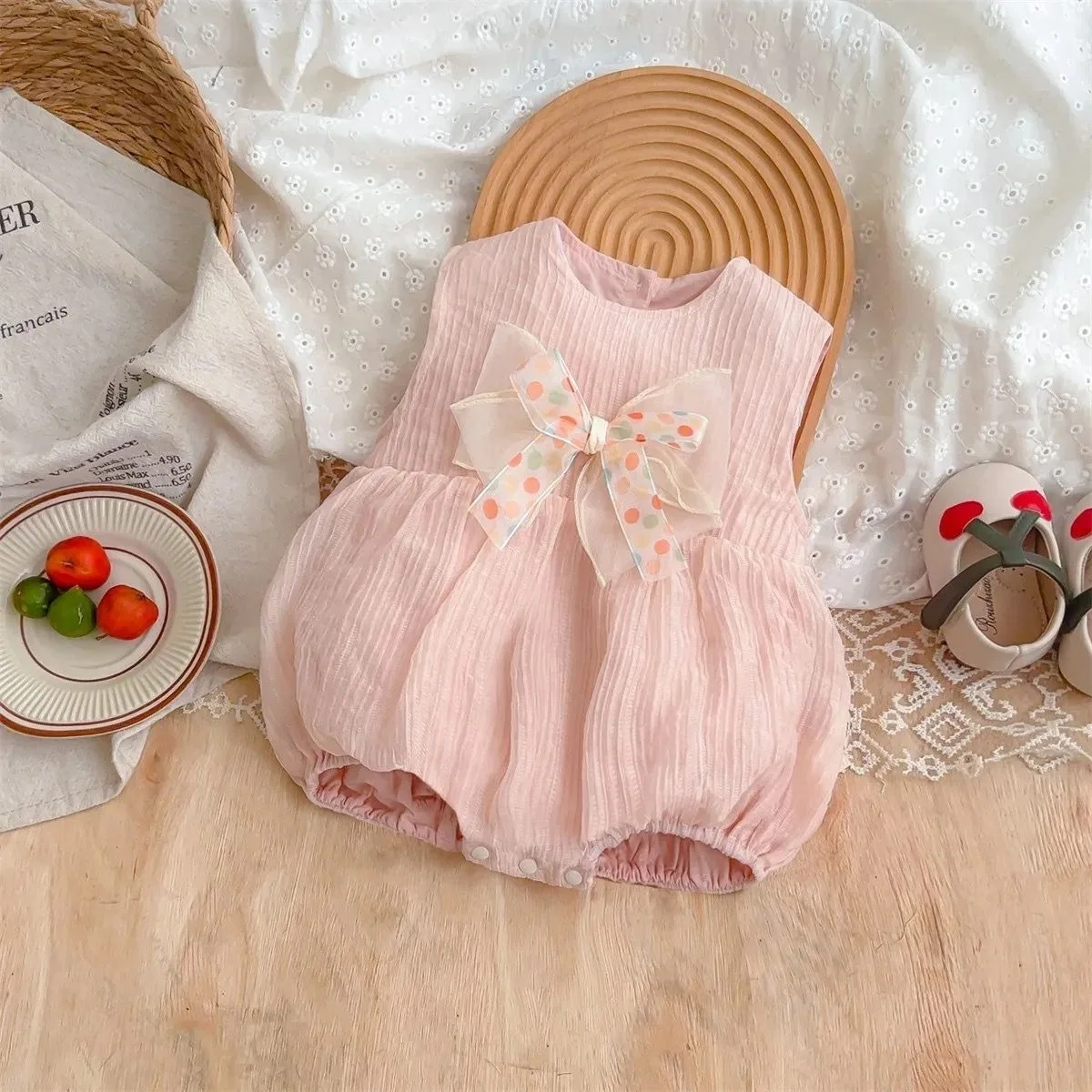 2026 Summer Baby Girls Romper Lovely Bow Decoration Sleeveless Princess Onesie Soft Skin Friendly Outfit for Hundred Days Infant
2026 Summer Baby Girls Romper Lovely Bow Decoration Sleeveless Princess Onesie Soft Skin Friendly Outfit for Hundred Days Infant