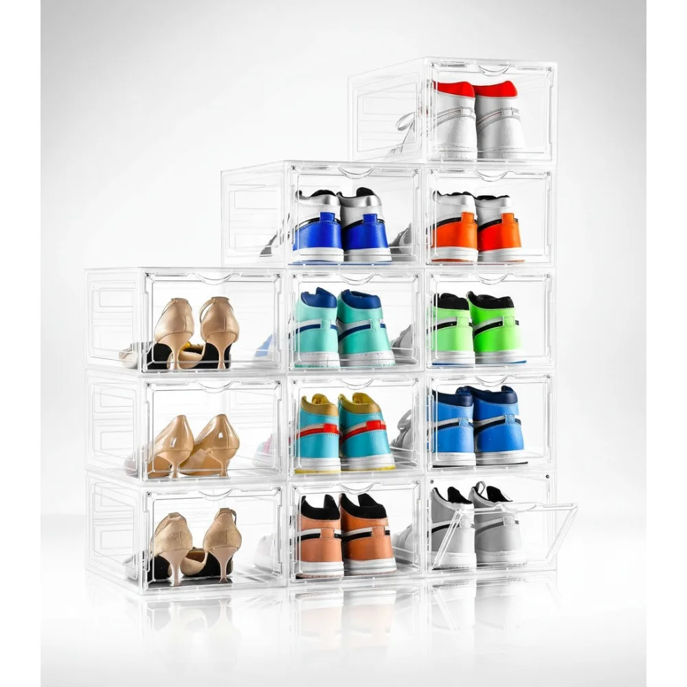 Очень большая прозрачная коробка для хранения обуви, штабелируемый передний органайзер с магнитной дверью для дисплея кроссовок
Очень большая прозрачная коробка для хранения обуви, штабелируемый передний органайзер с магнитной дверью для дисплея кроссовок