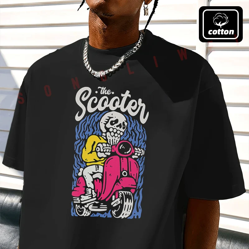 Men's Cotton T-Shirt Skeleton Scooter Ride Graphic Motorcycle Tshirt New Men's Casual O-neck Short Sleeve Tees
Men's Cotton T-Shirt Skeleton Scooter Ride Graphic Motorcycle Tshirt New Men's Casual O-neck Short Sleeve Tees