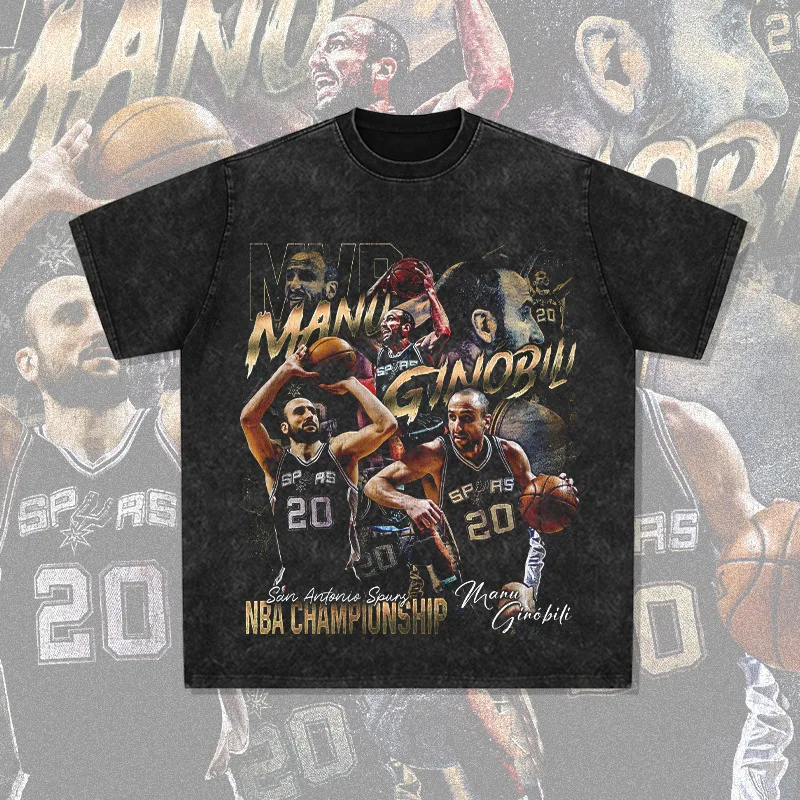 Ginobili American Star T-shirt, Street Hip-hop Trendy Brand, Retro Print, Aged, Washed, Heavy Round Neck, Short Sleeve
Ginobili American Star T-shirt, Street Hip-hop Trendy Brand, Retro Print, Aged, Washed, Heavy Round Neck, Short Sleeve