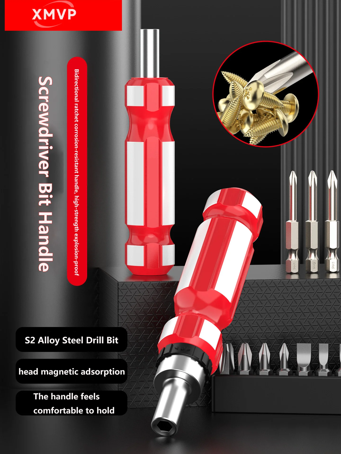 Screwdriver handle sleeve self-locking ratchet hexagonal cross-head head hexagonal strong magnet screwdriver head screwdrive
Screwdriver handle sleeve self-locking ratchet hexagonal cross-head head hexagonal strong magnet screwdriver head screwdrive