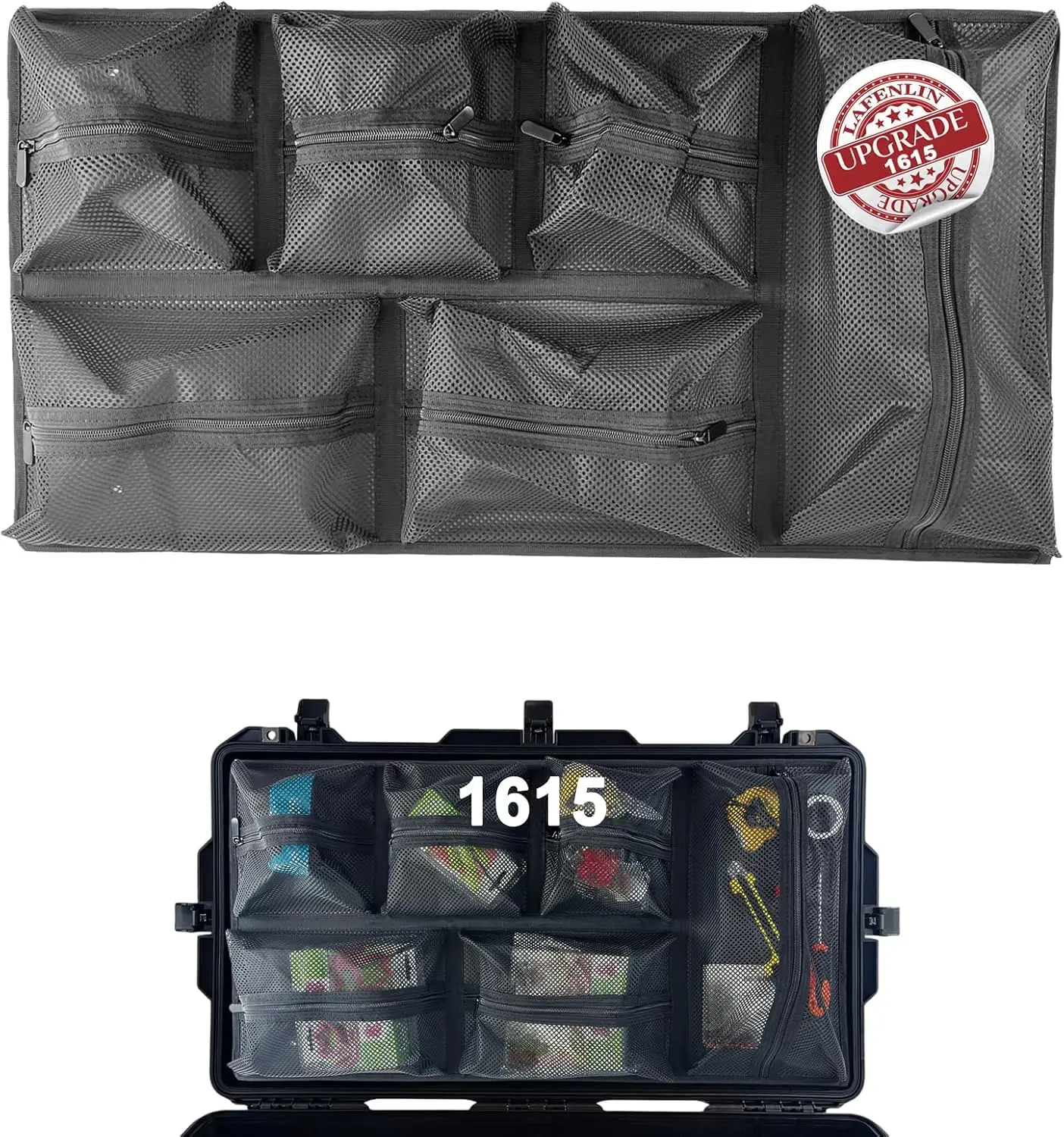 Lid Organizer for Pelican 1615 Case - 6-Pocket Thick Mesh Panel, Secure Transit, Max Capacity, Includes Screws & Hook and Loop
Lid Organizer for Pelican 1615 Case - 6-Pocket Thick Mesh Panel, Secure Transit, Max Capacity, Includes Screws & Hook and Loop