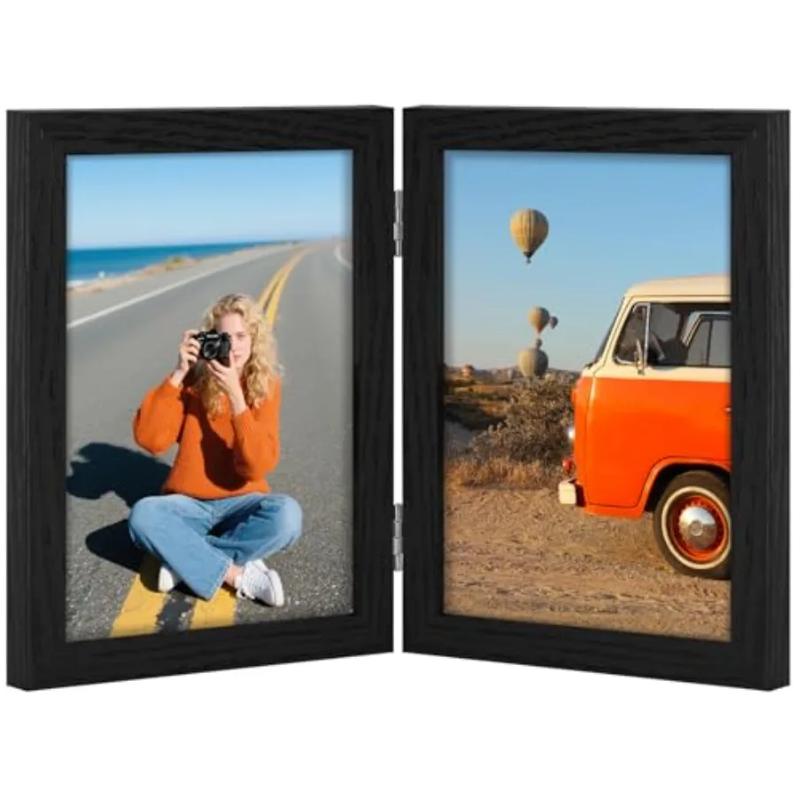 Double Picture Frame, Hinged 2 Opening MDF Photo Frames with Plexiglass, Vertical Tabletop Stand
Double Picture Frame, Hinged 2 Opening MDF Photo Frames with Plexiglass, Vertical Tabletop Stand