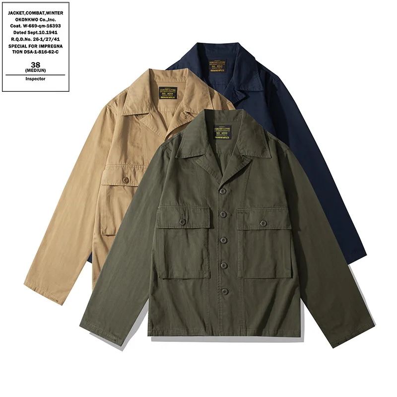 American Vintage Casual Herringbone HBT Utility Shirt Jacket - Amekaji M43 Field Coat with Cuban Collar
American Vintage Casual Herringbone HBT Utility Shirt Jacket - Amekaji M43 Field Coat with Cuban Collar