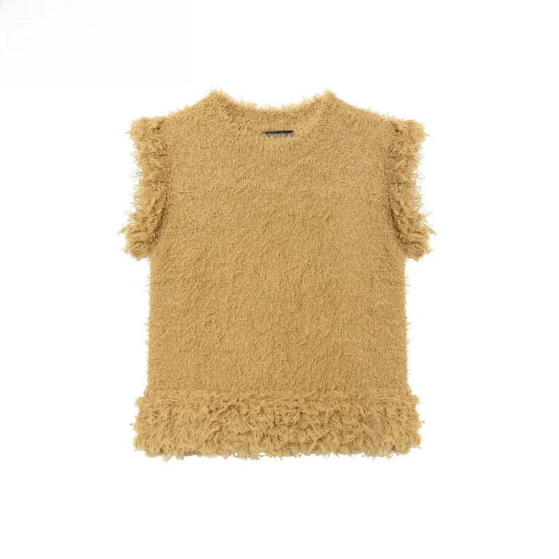 Женский уличный вязаный топ из искусственного меха, тренд 2025, полиэфирное волокно, теплый повседневный простой дизайн
Женский уличный вязаный топ из искусственного меха, тренд 2025, полиэфирное волокно, теплый повседневный простой дизайн