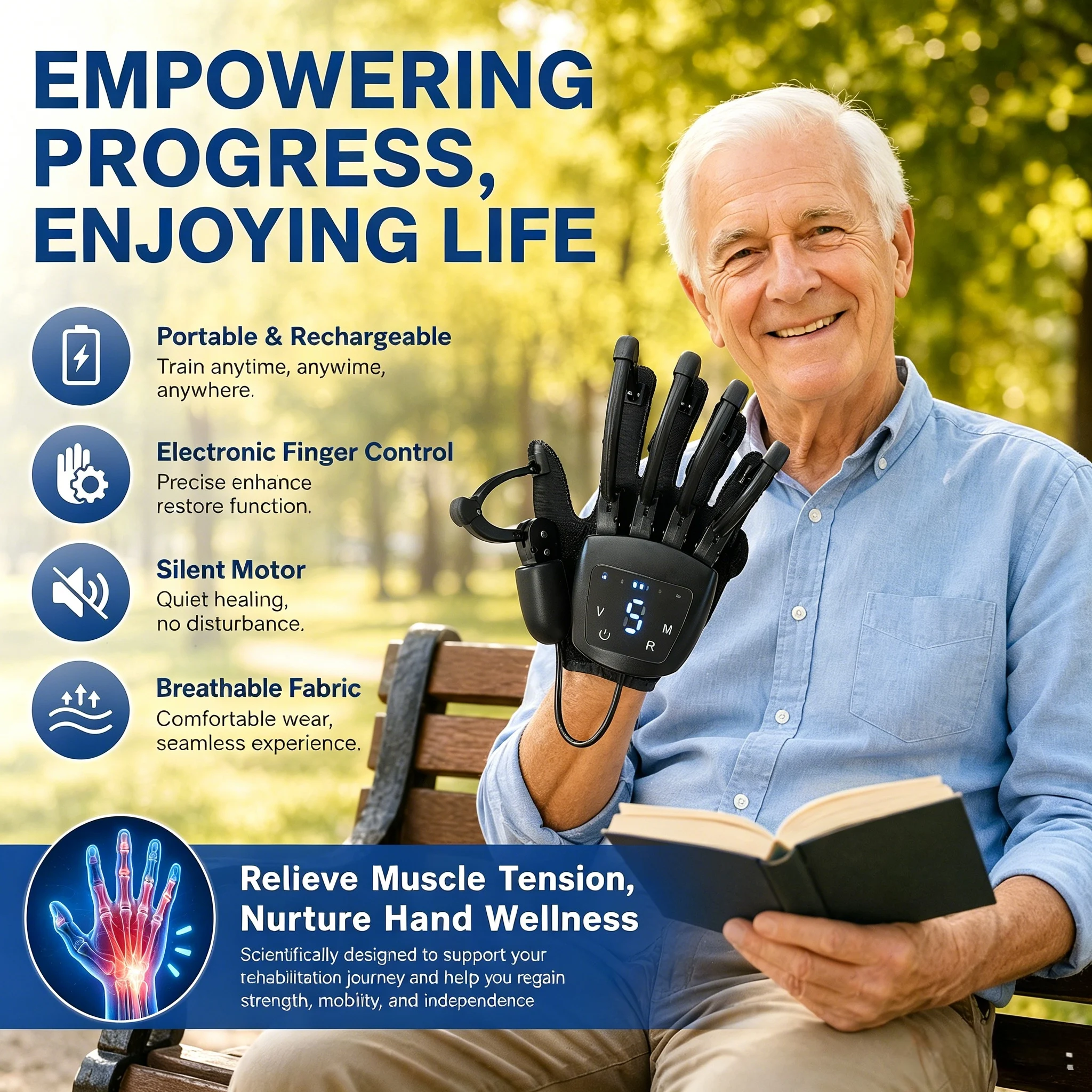 Exoskeleton Rehab Glove Electric Portable Multi Training Modes Adjustable Strength For Hemiplegia Post Surgery Hand Recovery
Exoskeleton Rehab Glove Electric Portable Multi Training Modes Adjustable Strength For Hemiplegia Post Surgery Hand Recovery
