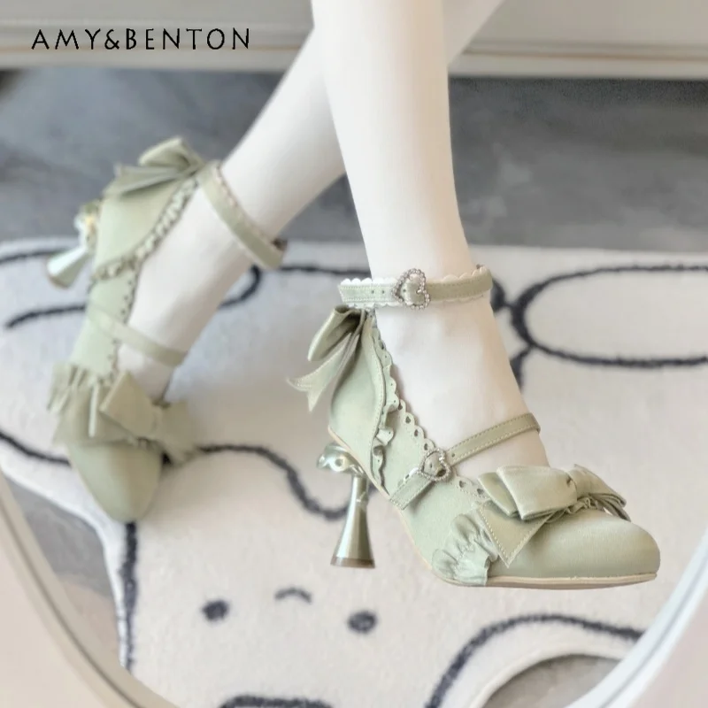 Lolita Fairy Style Temperament Elegant Princess High Heels Bow Love Diamond Buckle Pointed Stilettos Gothic Subculture Cla Heels
Lolita Fairy Style Temperament Elegant Princess High Heels Bow Love Diamond Buckle Pointed Stilettos Gothic Subculture Cla Heels