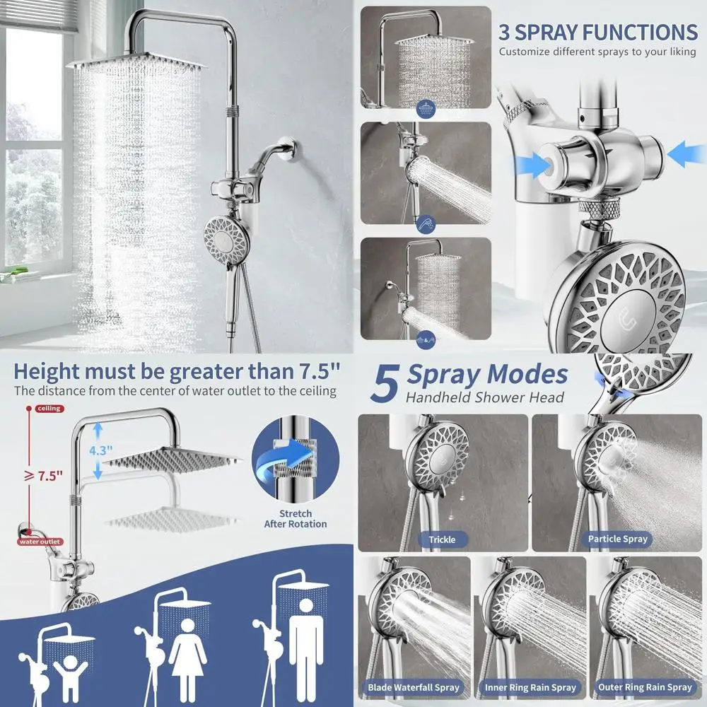 Душевая система с фильтрацией и ручным распылителем, двойная душевая система для жесткой воды, магнитный двойной душевой комплект, регулируемая штанга
Душевая система с фильтрацией и ручным распылителем, двойная душевая система для жесткой воды, магнитный двойной душевой комплект, регулируемая штанга