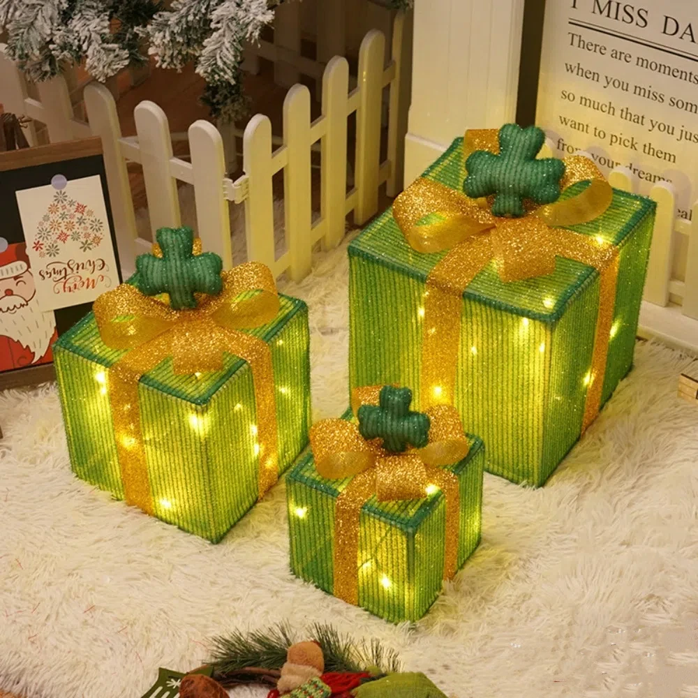 3Pcs Christmas Glowing Decoration Lighted Gift Boxes Set with Bow Navidad Christmas LED Lights Box Present Boxes Ornament 50 LED
3Pcs Christmas Glowing Decoration Lighted Gift Boxes Set with Bow Navidad Christmas LED Lights Box Present Boxes Ornament 50 LED