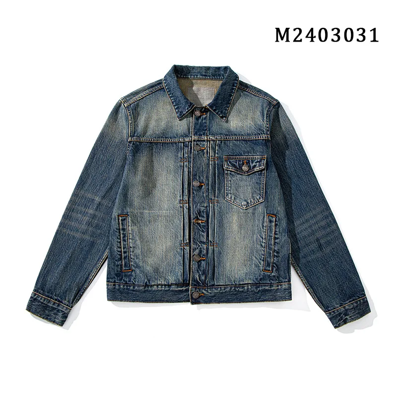 Spring and Autumn Heavy Blue Edge Denim Jacket Nostalgic Japanese Retro Multi-Craft Washed Denim Jacket
Spring and Autumn Heavy Blue Edge Denim Jacket Nostalgic Japanese Retro Multi-Craft Washed Denim Jacket