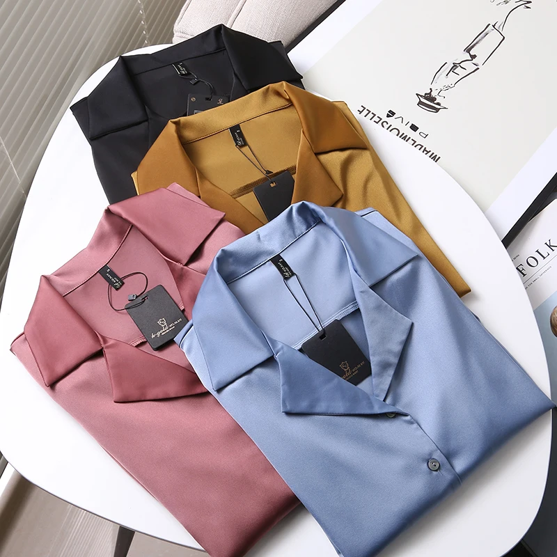 Temperament Commute Simple Blouse Women Suit Collar Silk Smooth Texture Pendant Casual Ladies Shirt
Temperament Commute Simple Blouse Women Suit Collar Silk Smooth Texture Pendant Casual Ladies Shirt