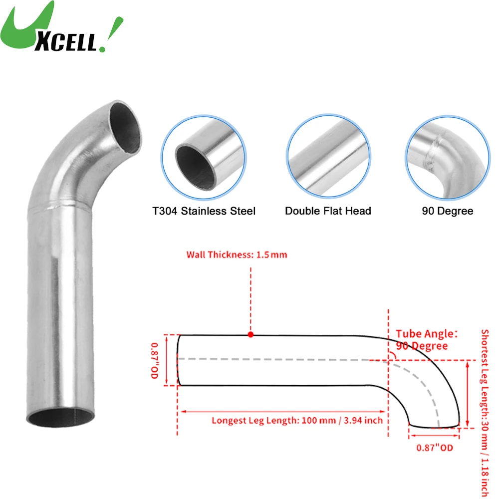UXCELL Exhaust Tube Piping 22/28/32/38/42/45/48/51/57/60/63/70/76 mm Extended Pipe 90° Mandrel Bend Elbow T304 Stainless Steel
UXCELL Exhaust Tube Piping 22/28/32/38/42/45/48/51/57/60/63/70/76 mm Extended Pipe 90° Mandrel Bend Elbow T304 Stainless Steel